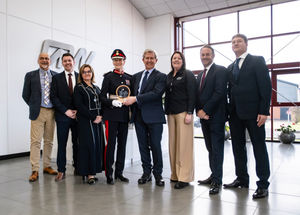 The Lord Lieutenant of Shropshire handing over the King's Award at Grainger & Worrall in Bridgnorth