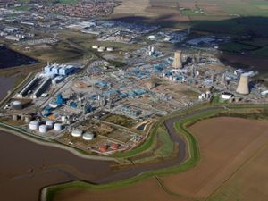 Aeiral view of Saltend Chemicals Park and Power Station near Hull, East Yorkshire