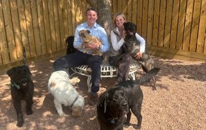 Chris Hodson, Property Director of Bradford Estates, left, with K9 Anytime head of marketing Isobel Allen at the new centre 2025