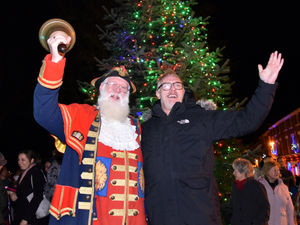 Supporting image for story: Greg Davies switches on Christmas lights in Wem - in pictures
