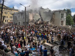 Supporting image for story: Russian missile strike on Ukraine kills 31 and hits Kyiv children’s hospital
