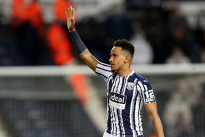 Matheus Pereira of West Bromwich Albion waves to the West Bromwich Albion Fans at the end of the match. (AMA)