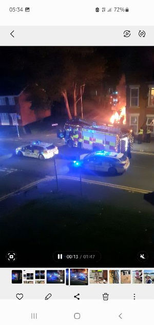 Emergency services tackle the blaze