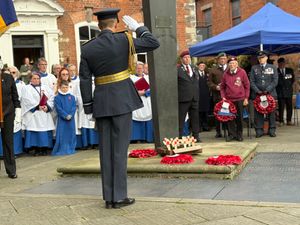 The service at Ludlow's peace memorial.