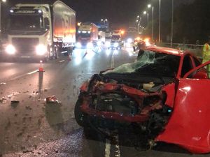 Supporting image for story: Driver runs away after car destroyed in M6 crash