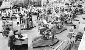 Learning the basics on machine tools in the early 1970s at Dowty Aerospace, part of a long tradition of skilled craftsmen shaping engineering and aviation. Picture: Alec Brew’s Boulton Paul Aircraft