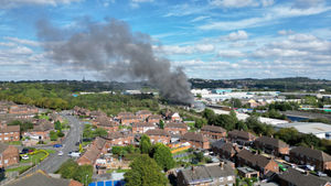 The fire could be seen from miles away