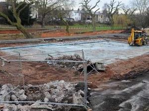 Supporting image for story: Historic Victoria Park pool is dug up in Stafford