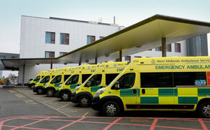 Ambulances lined up outside New Cross