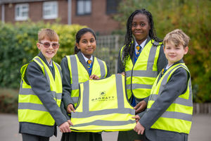 BM - SGB-56604 - Students of Newstead Primary wearing Barratt Homes' Hi Vis vests