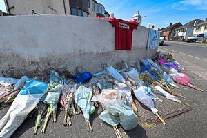 Tributes in Mount Lane, Lanesfield, where Ronan Kanda was killed