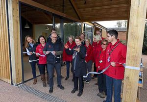 Mark Agnew and Dame Helen Ghosh cut the ribbon at the opening