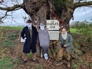 Supporting image for story: Shrewsbury relief road: Protesters prepare for world record 'most Charles Darwins in one place' bid