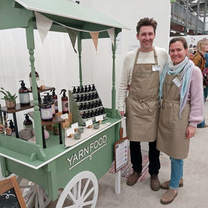 Oliver and Helene Lucas from Yarn Food, first time exhibitor at Wonderwool Wales
