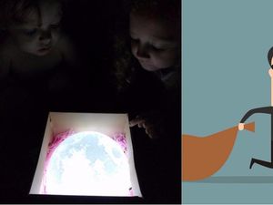 Supporting image for story: This man convincing his kids he ‘stole’ the moon is ultimate dad goals