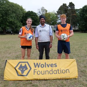 Local MP Warinder Just rolling back the years on the football pitch!