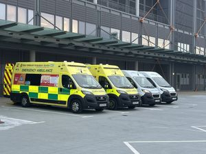 Ambulance outside Midland Metropolitan Hospital after transferring patients. Photo: West Midlands Ambulance Service
