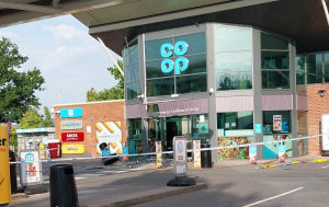 The scene at the Co-op this morning.