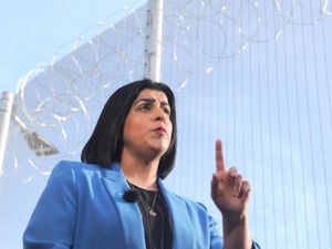 Shabana Mahmood speaks outside a prison