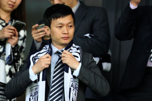 Guochuan Lai at Albion's game with Tottenham last season.
