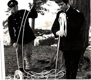 Dave Blount, left, pictured in his days as a fireman