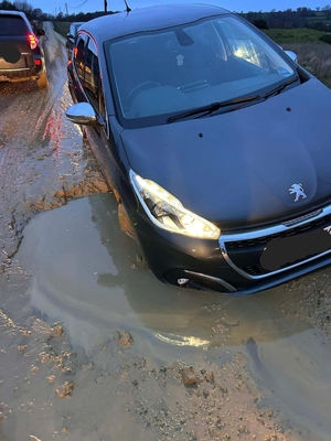 This car was just one that got stuck in Cleeton Lane. Picture: Sharon Oertel