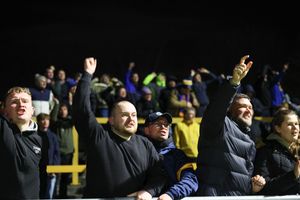 Shrewsbury Town fans at Sutton United in the FA Cup second round