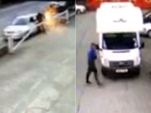 Supporting image for story: Watch: Sparks fly as Oswestry camper van theft is caught on CCTV