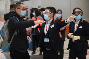 Officials advising rail passengers in Hong Kong amid the coronavirus outbreak in China