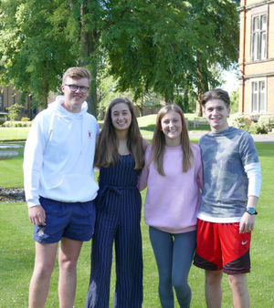 Wrekin College students, pictured from left to right, Oliver Davies, Róisín Gambroudes, Tess Sanders and Atahan Camlibel