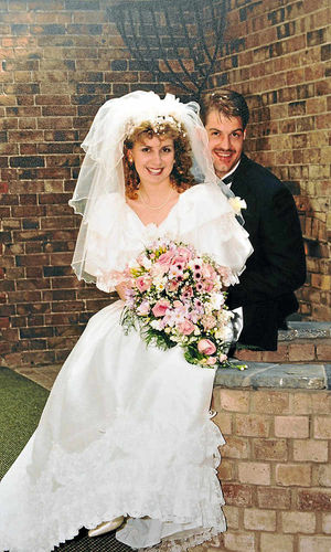 Andy and Kerry on their wedding day