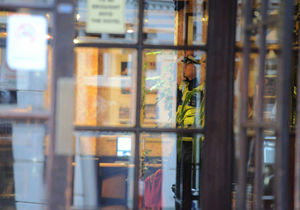 Police inside the building