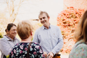 James Elwell chats to members of the society