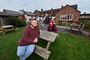Dan Beeston poses with assistant manager Gemma Pritchard and chef Jack Kelly
