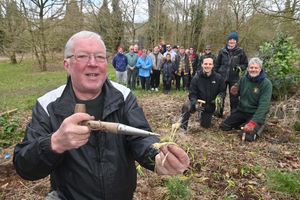 Councillor Peter Scott, Capgemini's Dale Pritchard, Ruth Corrigan and Councillor Tim Nelson with Capgemini staff and other volunteers