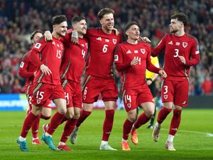 Wales celebrate Ben Davies' goal against Kazakhstan