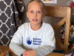 Supporting image for story: Kidderminster girl joins national Christmas campaign to support children living with eczema