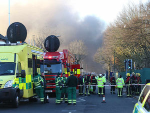 Supporting image for story: IN PICTURES: More than 60 firefighters tackle huge blaze at Smethwick industrial estate