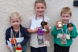 Youngsters who won at the Eisteddfod - Gruff Price; Noa Price and Iori Hughes Image by Elin Mabbutt