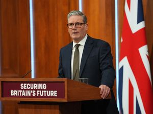 Prime Minister Sir Keir Starmer speaking during a press conference in the Downing Street briefing room about British Steel