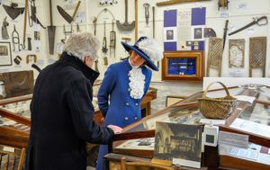 Museum Curator Nigel Kerry with the High Sheriff. Photo: Clun Town Hall 