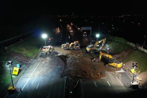 A view of the site after the bridge demolition. Picture: Highways England