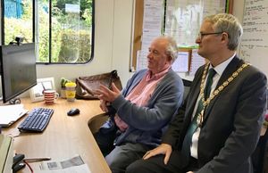 Chief officer David Muggeridge shows Cllr Louis Stephen how journeys are planned using the latest software