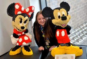 SANDWELL COPYRIGHT EXPRESS AND STAR STEVE LEATH 30/04/2022..Pics of a Lego event, the Black Country Brick Show, at Phoenix Collegiate Academy in West Bromwich.   Jessica Muttock with her display..
