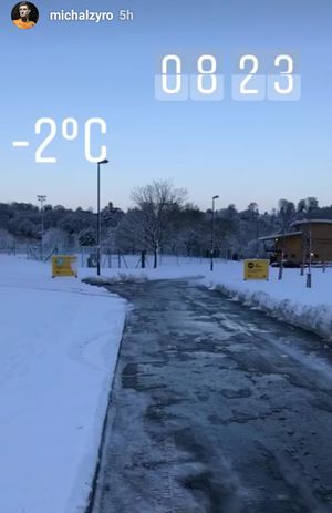 Michal Zyro at Wolves' training ground. (Instagram)