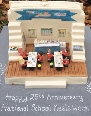 The cake celebrating National School Meals Week