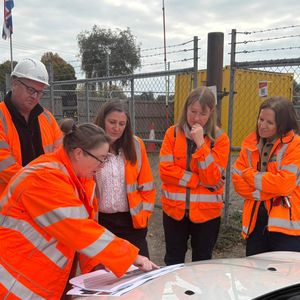 Julia Buckley MP visited the site of Severn Trent’s drainage improvement works in Coton Hill, Shrewsbury