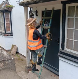 One of the many Scarecrows on the trail. This one is called "Still Life Painting"