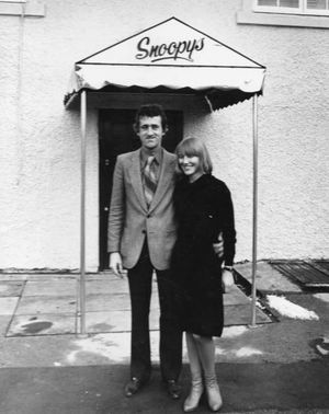 Alan and Mary outside Snoopy's in 1981. The club is now known as Silks.