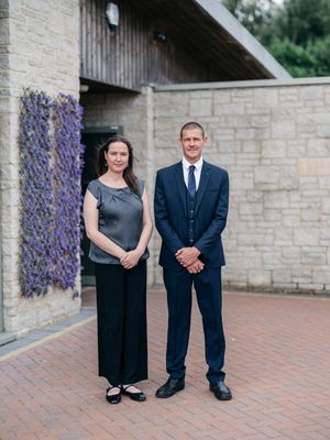 Moira Tunnicliffe, administrator and cremation technician, and James Shelley, groundsman and cremation technician, at Hammerwich Crematorium